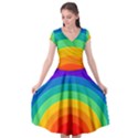 Rainbow Background Colorful Cap Sleeve Wrap Front Dress View1