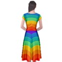 Rainbow Background Colorful Cap Sleeve Wrap Front Dress View2