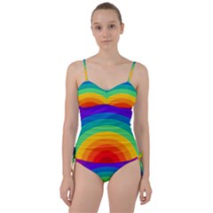 Rainbow Background Colorful Sweetheart Tankini Set by Bajindul