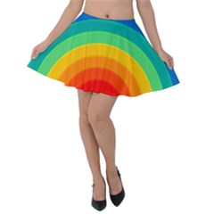 Rainbow Background Colorful Velvet Skater Skirt