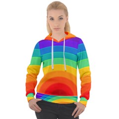 Rainbow Background Colorful Women s Overhead Hoodie