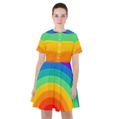 Rainbow Background Colorful Sailor Dress by Bajindul