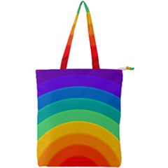 Rainbow Background Colorful Double Zip Up Tote Bag