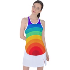 Rainbow Background Colorful Racer Back Mesh Tank Top by Bajindul