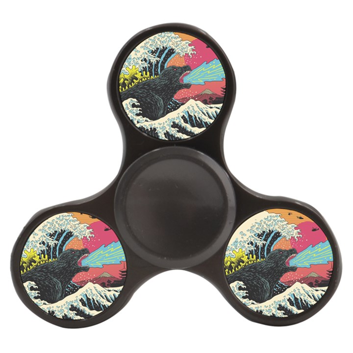 Retro Wave Kaiju Godzilla Japanese Pop Art Style Finger Spinner