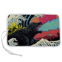 Retro Wave Kaiju Godzilla Japanese Pop Art Style Pen Storage Case (m) by Modalart