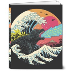 Retro Wave Kaiju Godzilla Japanese Pop Art Style 8  X 10  Softcover Notebook by Modalart