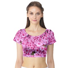 Beautiful Tree Flowers Short Sleeve Crop Top by 1212