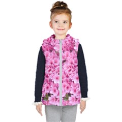 Beautiful Tree Flowers Kids  Hooded Puffer Vest