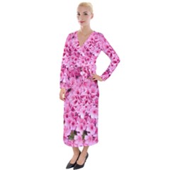 Beautiful Tree Flowers Velvet Maxi Wrap Dress by 1212