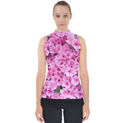 Beautiful Tree Flowers Mock Neck Shell Top by 1212