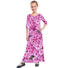 Beautiful Tree Flowers Kids  Quarter Sleeve Maxi Dress by 1212