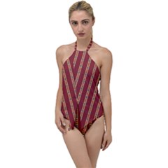 Pattern Background Red Stripes Go With The Flow One Piece Swimsuit