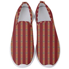 Pattern Background Red Stripes Men s Slip On Sneakers by Amaryn4rt