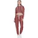 Pattern Background Red Stripes Cropped Zip Up Lounge Set View1