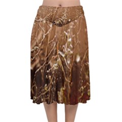 Stainless Structure Collection Velvet Flared Midi Skirt by Amaryn4rt