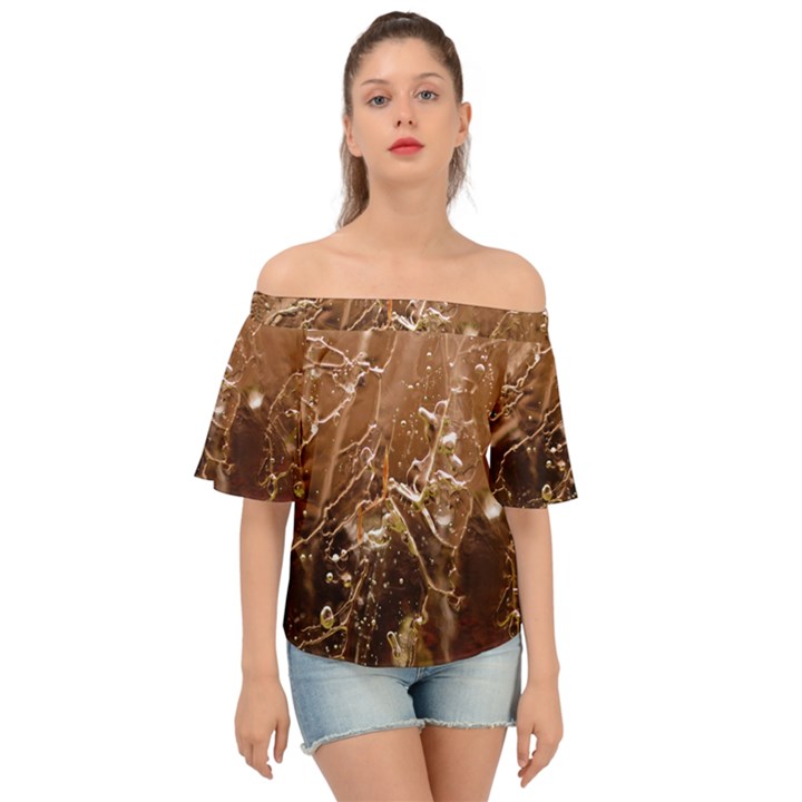 Ice Iced Structure Frozen Frost Off Shoulder Short Sleeve Top