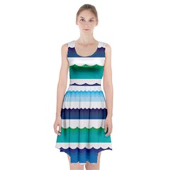 Water Border Water Waves Ocean Sea Racerback Midi Dress by Amaryn4rt