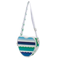 Water Border Water Waves Ocean Sea Heart Shoulder Bag by Amaryn4rt