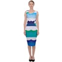 Water Border Water Waves Ocean Sea Sleeveless Pencil Dress View1