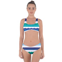 Water Border Water Waves Ocean Sea Criss Cross Bikini Set by Amaryn4rt