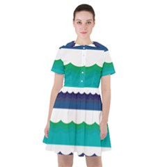 Water Border Water Waves Ocean Sea Sailor Dress by Amaryn4rt