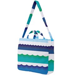 Water Border Water Waves Ocean Sea Square Shoulder Tote Bag by Amaryn4rt