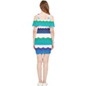 Water Border Water Waves Ocean Sea Shoulder Frill Bodycon Summer Dress View2