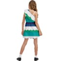 Water Border Water Waves Ocean Sea Kids  One Shoulder Party Dress View4