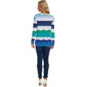 Water Border Water Waves Ocean Sea Long Sleeve Crew Neck Pullover Top View4