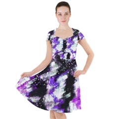 Abstract Canvas Acrylic Digital Design Cap Sleeve Midi Dress by Amaryn4rt