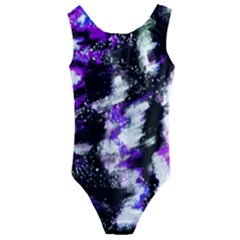 Abstract Canvas Acrylic Digital Design Kids  Cut-out Back One Piece Swimsuit by Amaryn4rt