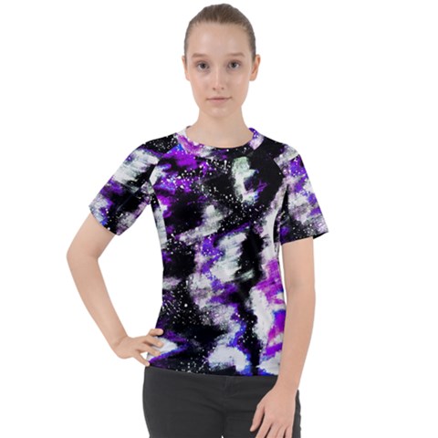 Abstract Canvas Acrylic Digital Design Women s Sport Raglan T-shirt by Amaryn4rt