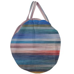 Background Horizontal Lines Giant Round Zipper Tote by Amaryn4rt