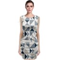 Geometric Triangle Modern Mosaic Sleeveless Velvet Midi Dress View1