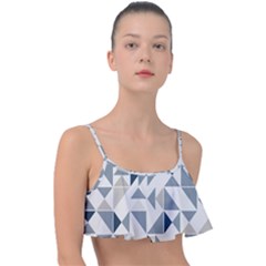 Geometric Triangle Modern Mosaic Frill Bikini Top by Amaryn4rt