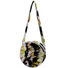 Canvas Acrylic Digital Design Art Crossbody Circle Bag by Amaryn4rt