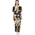 Canvas Acrylic Digital Design Art Batwing Lightweight Chiffon Jumpsuit View1