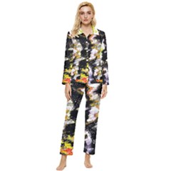 Canvas Acrylic Digital Design Art Womens  Long Sleeve Velvet Pocket Pajamas Set by Amaryn4rt