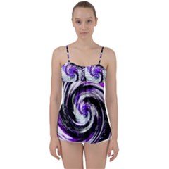 Canvas Acrylic Digital Design Babydoll Tankini Top by Amaryn4rt