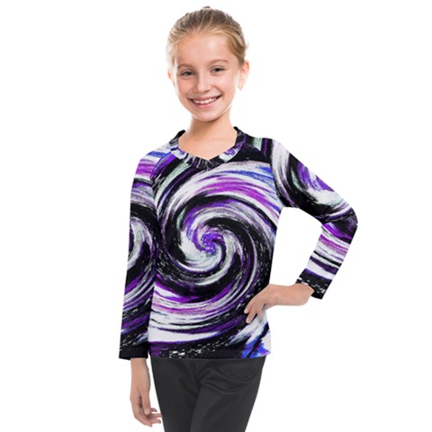 Canvas Acrylic Digital Design Kids  Long Mesh T-shirt by Amaryn4rt