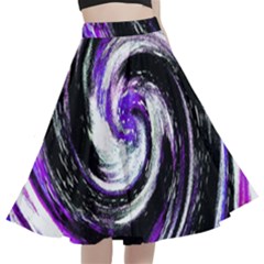 Canvas Acrylic Digital Design A-line Full Circle Midi Skirt With Pocket by Amaryn4rt