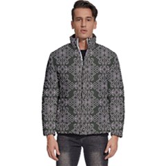 Line Geometry Pattern Geometric Men s Puffer Bubble Jacket Coat by Amaryn4rt