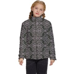 Line Geometry Pattern Geometric Kids  Puffer Bubble Jacket Coat by Amaryn4rt