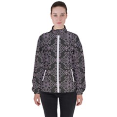 Line Geometry Pattern Geometric Women s High Neck Windbreaker by Amaryn4rt