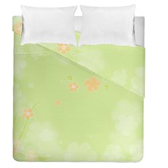 Aniseed Green Vintage Background Duvet Cover Double Side (queen Size) by Amaryn4rt