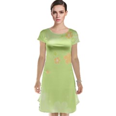 Aniseed Green Vintage Background Cap Sleeve Nightdress by Amaryn4rt