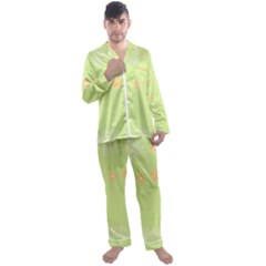 Aniseed Green Vintage Background Men s Long Sleeve Satin Pajamas Set by Amaryn4rt