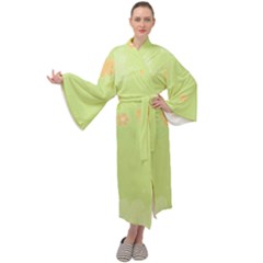 Aniseed Green Vintage Background Maxi Velvet Kimono by Amaryn4rt