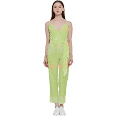 Aniseed Green Vintage Background V-neck Camisole Jumpsuit by Amaryn4rt